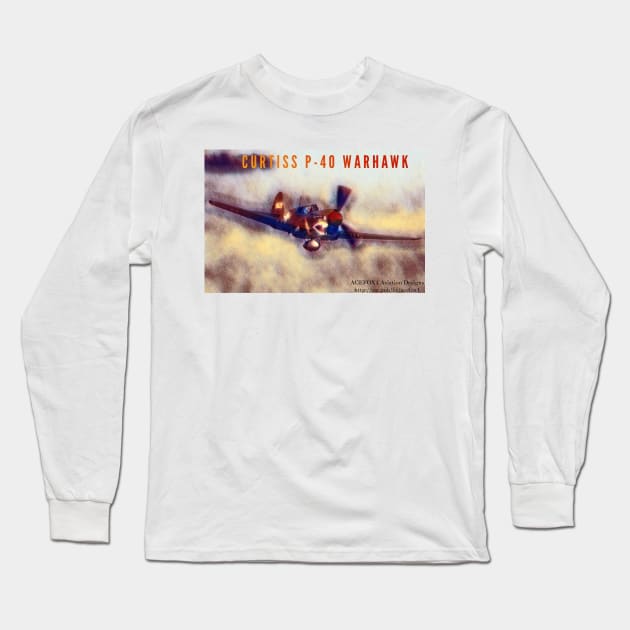 2-Sided P-40 Warhawk Long Sleeve T-Shirt by acefox1